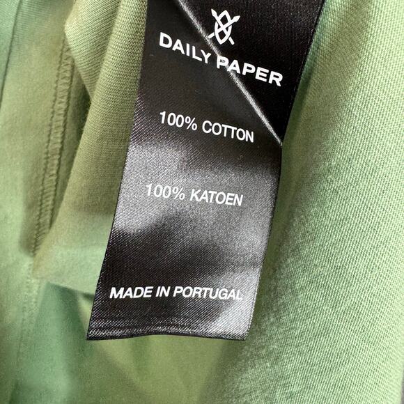 Daily Paper Rib Green T Shirt Green Short Sleeve Logo Men's L - Picture 8 of 9